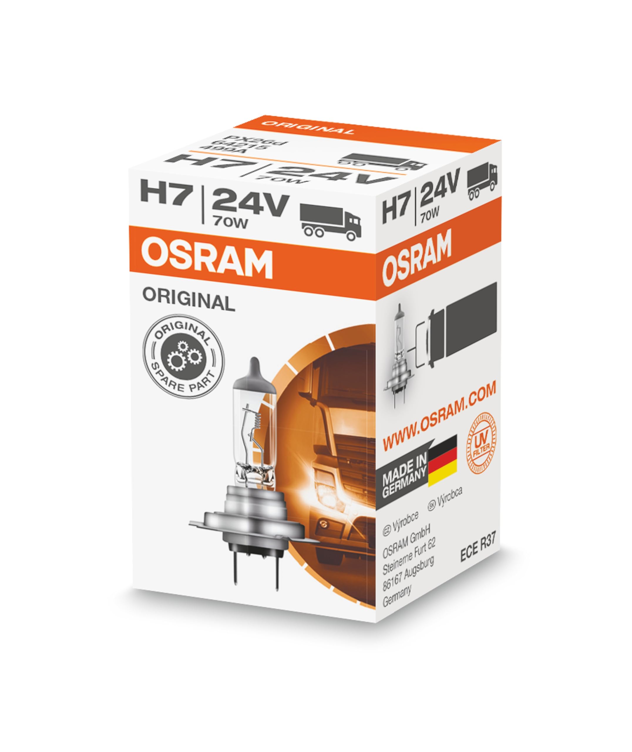 OSRAM ORIGINAL LINE 24V, H7, Carton folding box (1 lamp)