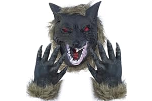 Lynkaye Holloween Horror Mask Party Cosplay Costume Werewolf Dress Up Mask - Wolf Head Mask and Claws