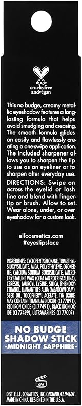 e.l.f. No Budge Shadow Stick Midnight Sapphire view 5