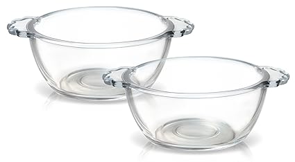 Treo by Milton Glass Dessert Bowl with Handle, 260ml, Set of 2, Transparent