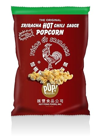 Amazon Com Huy Fong Sriracha Hot Chili Sauce Popcorn 4 5 Ounce 2 Packs Grocery Gourmet Food