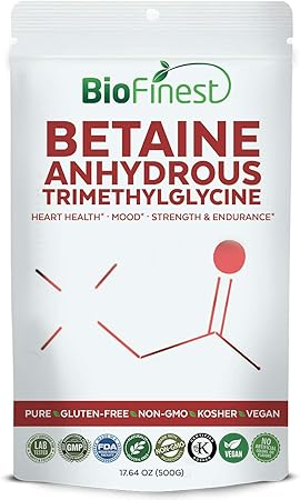 Amazon Co Jp Biofinest ベタイン無水トリメチルグリシン Tmg 粉末 1500mg Betaine Anhydrous Trimethylglycine Tmg Powder 純粋なグルテンフリーの非gmoコーシャービーガンフレンドリー 500g Health Personal Care