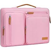 MOSISO 360 Protective Laptop Case 16 inch, 15-15.6 inch Laptop Sleeve Compatible with MacBook Pro 16, HP, Acer, Dell, Lenovo, ASUS, Side Open Carrying Case with 4 Zipper Pockets&Handle, Pink