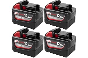 12.0Ah 18V Battery Replacement for Milw M18 Battery 48-11-1845 48-11-1850 48-11-1860 48-11-1828 Lithium ion Compatible with M