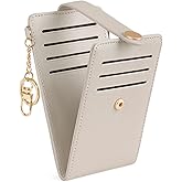 POIUGOYA Slim Wallet for Women,RFID Blocking Bifold Credit Card Holder with Zipper Coin Pocket,ID Window,Keychain