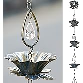 Retrome 8.5Ft Lotus Rain Chain - Decorative Chain Rain Gutter | Rain Chain for Gutters，Decorative &amp; Functional Rain Catcher Chain for Patio/Garden