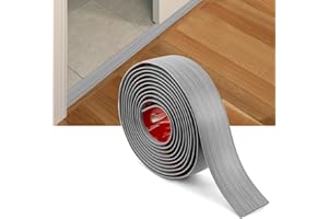 QWORK Floor Transition Strip, 1.57" x 10 Ft Self-Adhesive PVC Wood Grain Floor Transition Strip -Gray Vinyl Floor Flat Divide