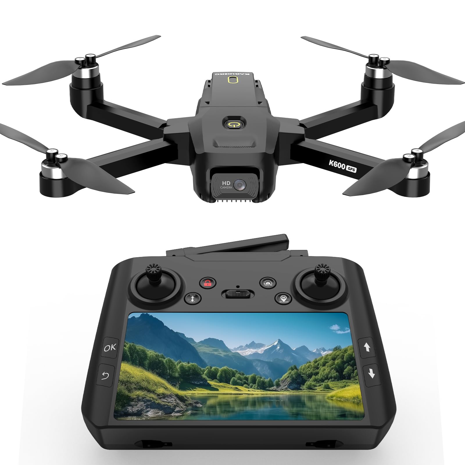 Photo 1 of **FACTORY SEALED** GPS Drone with EIS 1080P Camera, 4.5" FPV Screen, 5GHz Transmission Foldable Drone with Brushless Motor, Auto Return Follow Me & 32G SD Card, Gesture Control, Al Track&Orbit Mode for Adults/Kids/Beginners