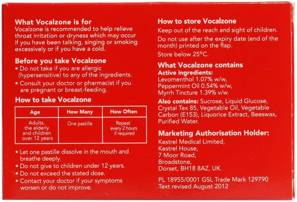 Vocalzone 24 Throat Lozenges Vocal Care, White, 24 Count (Pack of 1) - Image 4