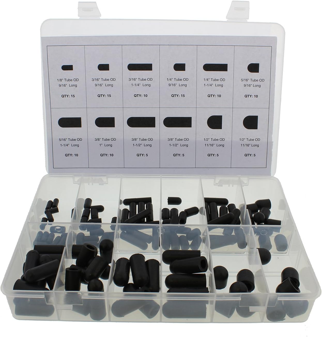 ABN Rubber Vacuum Cap 115-Piece Assortment Set – Automotive Carb Line & Hose Caps Kit for Carburetor, Manifold, More: Automotive
