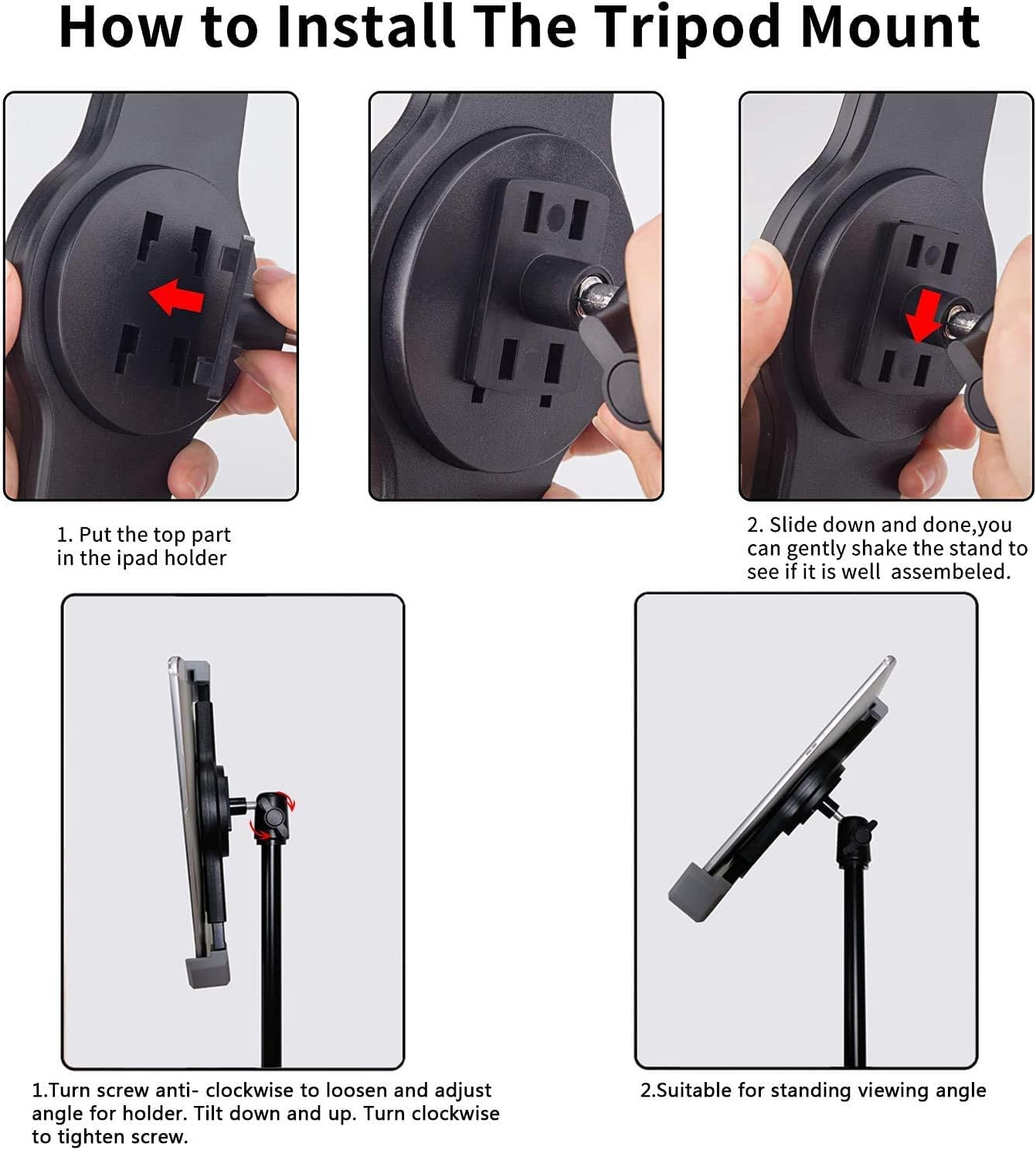 Ipad Tripod Stand, Height Adjustable iPad Stand Floor - Image 4