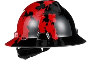 MSA 10082235 Freedom Series V-Gard Full-Brim Hard Hat with Fas-Trac III Ratchet Suspension | Polyethylene Shell, Self Adjusti