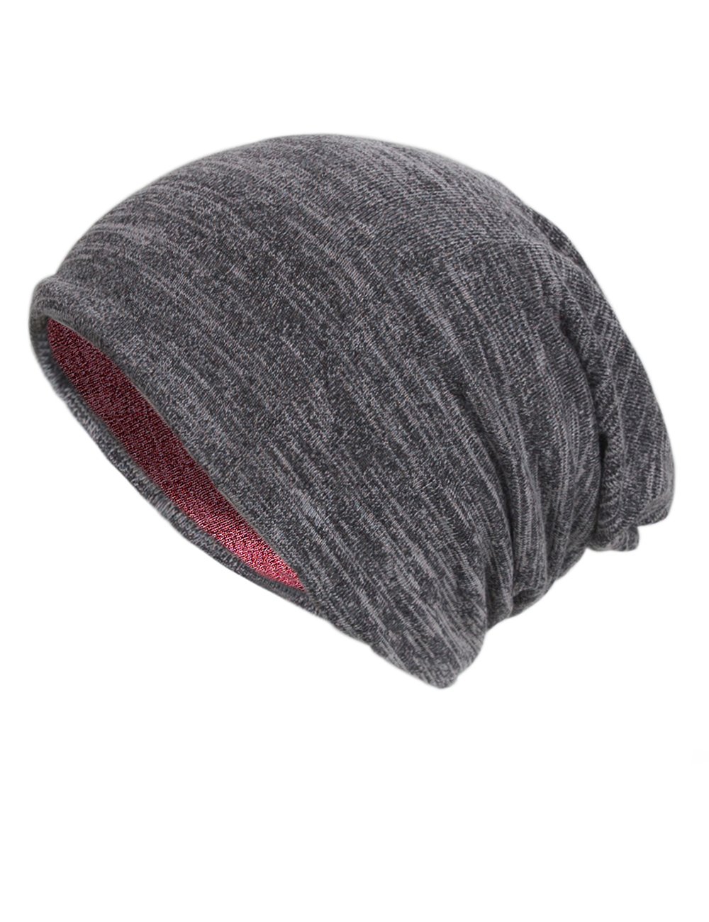 EVRFELAN Winter Warm Hat Soft Slouchy Beanie Ski Baggy Hat Head Wrap Skullcap for Women Men (red)