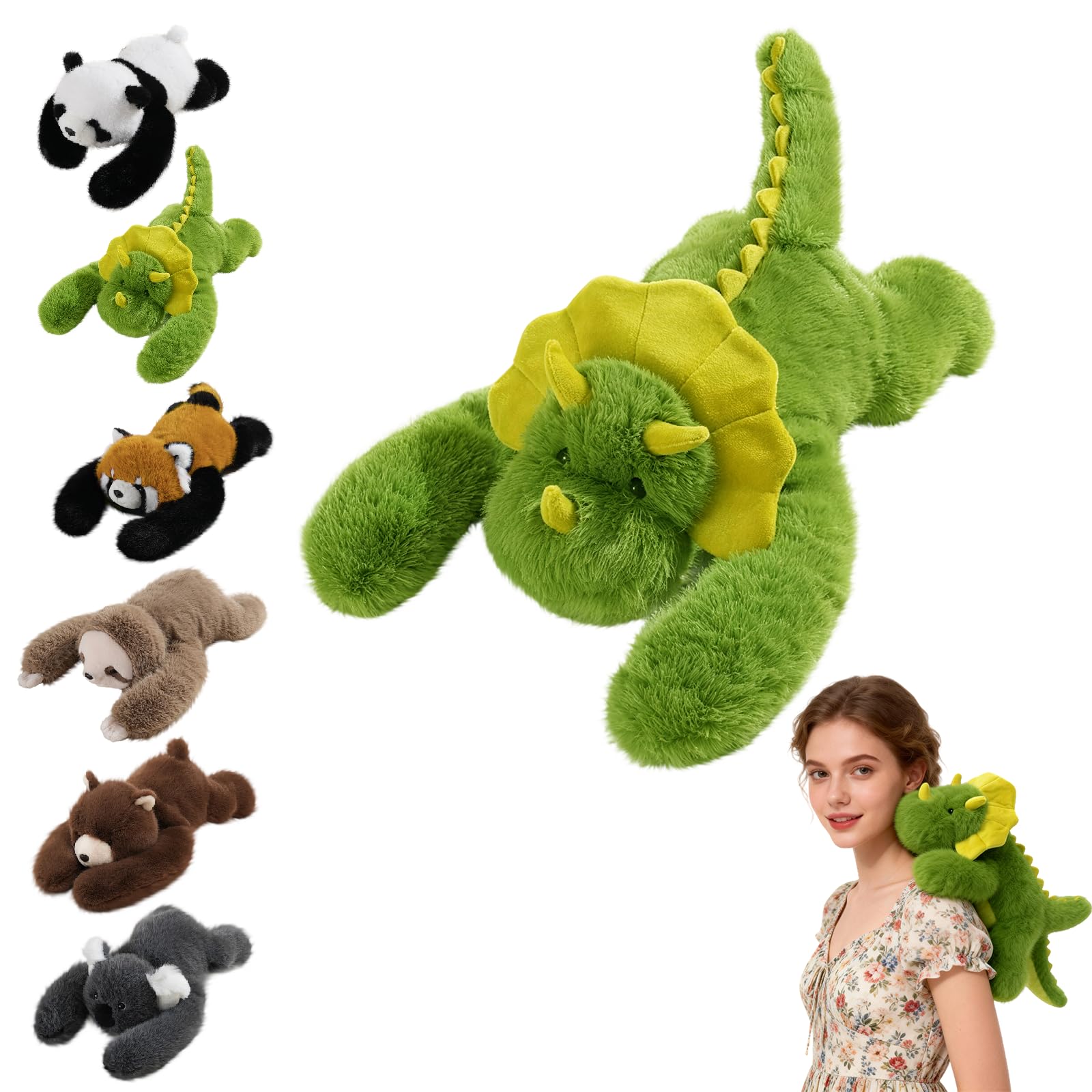 Weighted Dinosaur Plush Teddy, Soft Stuffed Animal Plushies, Cuddly Toy for Comfort & Relaxation, Pookie the Dinosaur Weighted Animals, Hugging Companion for Anxiety Relief & Sleep Support(45cm) — image 1