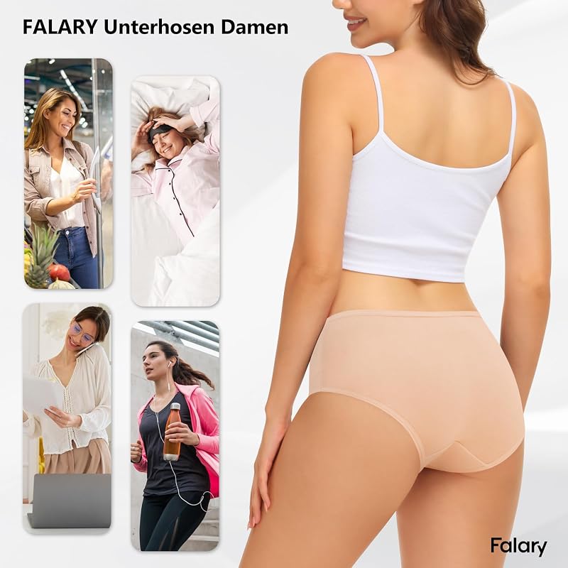 Unterwäsche Frauen Bequeme Slips Damen 6 Pack Mehrfarben S/gr.38