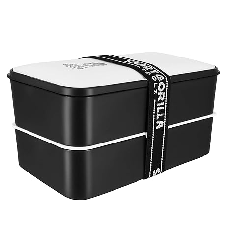 SMART GORILLA TOOLS – Bento Box Off White Edition - Lunchbox - Brotdose - Vesperbox mit Besteck und Unterteilung