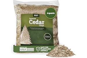 DOUBLE TREE FOREST PRODUCTS Double Tree Incense Cedar Wood Chips for Potted Plants, Garden, Animal Beddings and Litter Box - 100% Natural Perfect for Indoor and Outdoor Use… (4 Quart)