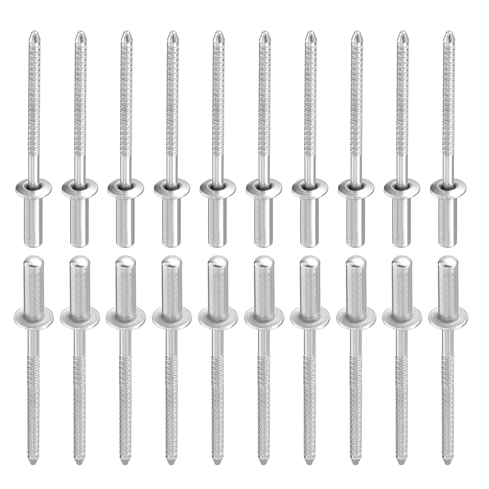 DTGN 3.2mm x 10mm (DXL) Blind Rivets - 50Pack - Good for Machinery Joining - 304 Stainless Steel Dome Closed End Rivet