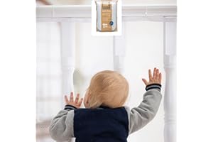 Roving Cove Stair Banister Guard 10ft x 3ft, Railing Safety Net for Baby Proofing, Child Safety Stairway Cover, Balcony Mesh Netting, Pearl White