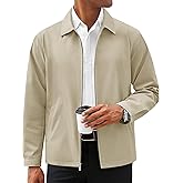 Runcati Mens Lightweight Jackets Full Zip Business Casual Windbreaker Fall Golf Coat Jacket with Pockets
