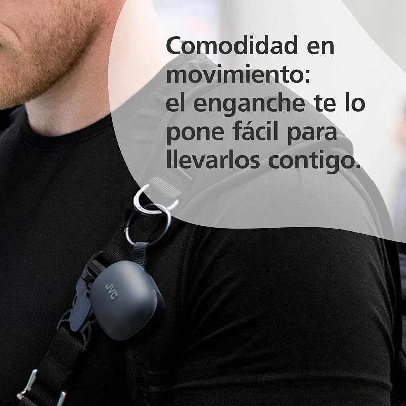 Gumy Premium Auriculares Bluetooth True Wireless con Cancelación de Ruido, Bluetooth 5.4, Modo Ambiente, Baja Latencia, 26h batería, Estuche Translúcido USB-C, Negro Oliva - HA-A23T-B