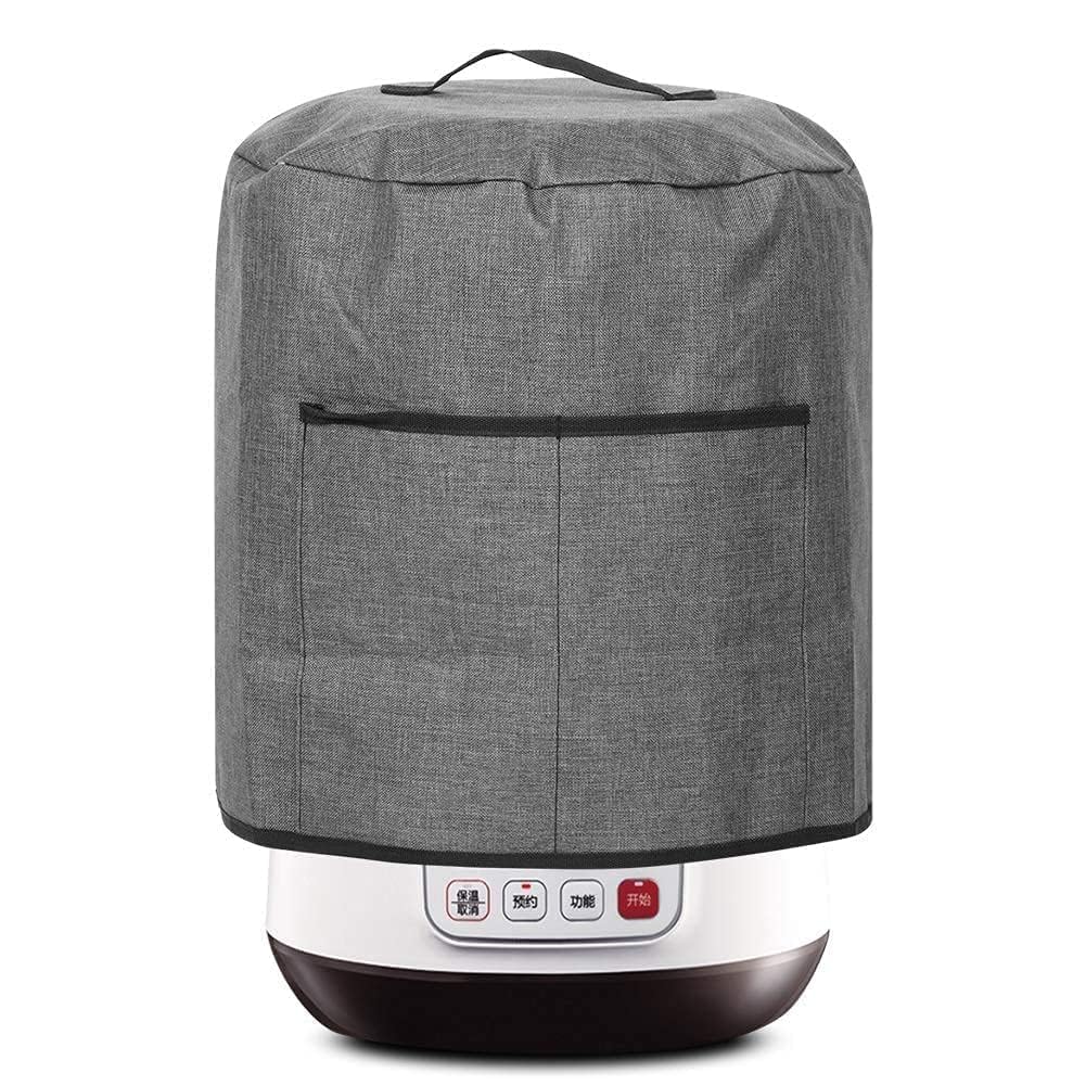 Air Fryer Cover Dust Cover, 38x38.7cm Round Protective Cover Bag with 2 Pocket and Handle for Electric Pressure Cooker/rice Cooker (Black)
