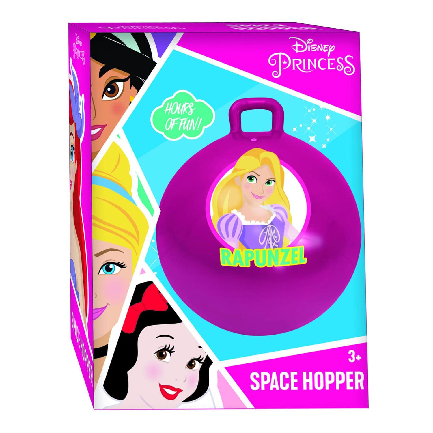 Disney Princess Space Hopper RAPUNZEL Sprungball with Easy Grip Handle 3yrs+ Hopper Ball