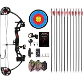 PANDARUS Compound Bow Archery for Youth and Beginner, Right Handed,19&rdquo;-28&rdquo; Draw Length,15-29 Lbs Draw Weight, 260 fps