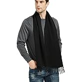 Novawo Mens Wool Scarf Warm and Soft Long Scarves Winter Stylish Scarves