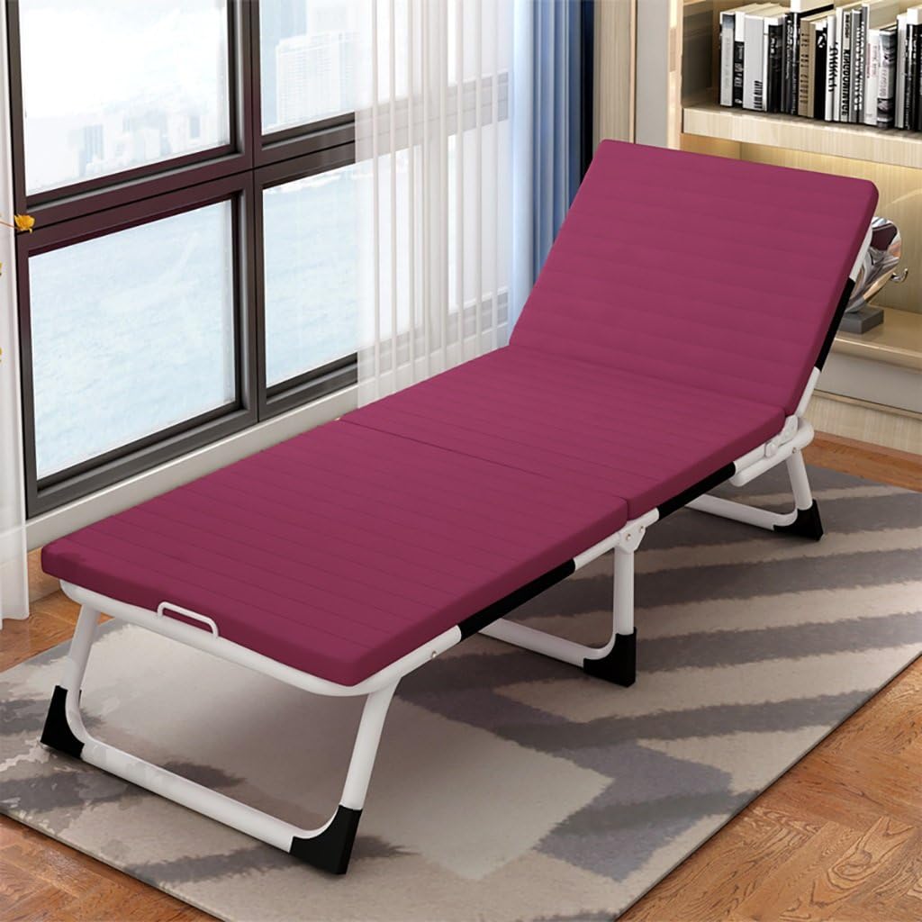 JHZDC Folding Bed Single Bed Nap Bed Office Recliner Lodging Bed Adult Adult Bed (Color : C)