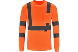 A-SAFETY Safety Shirt,High Visibility Work T Shirt Long Short Sleeve Class 3 (XS-6XL)