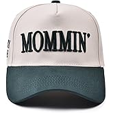 Mommin Trucker Hat | Vintage Two-Tone Women's Baseball Cap,with Mommin Embroidery Ponytail Fit,Outdoor and Daily Use