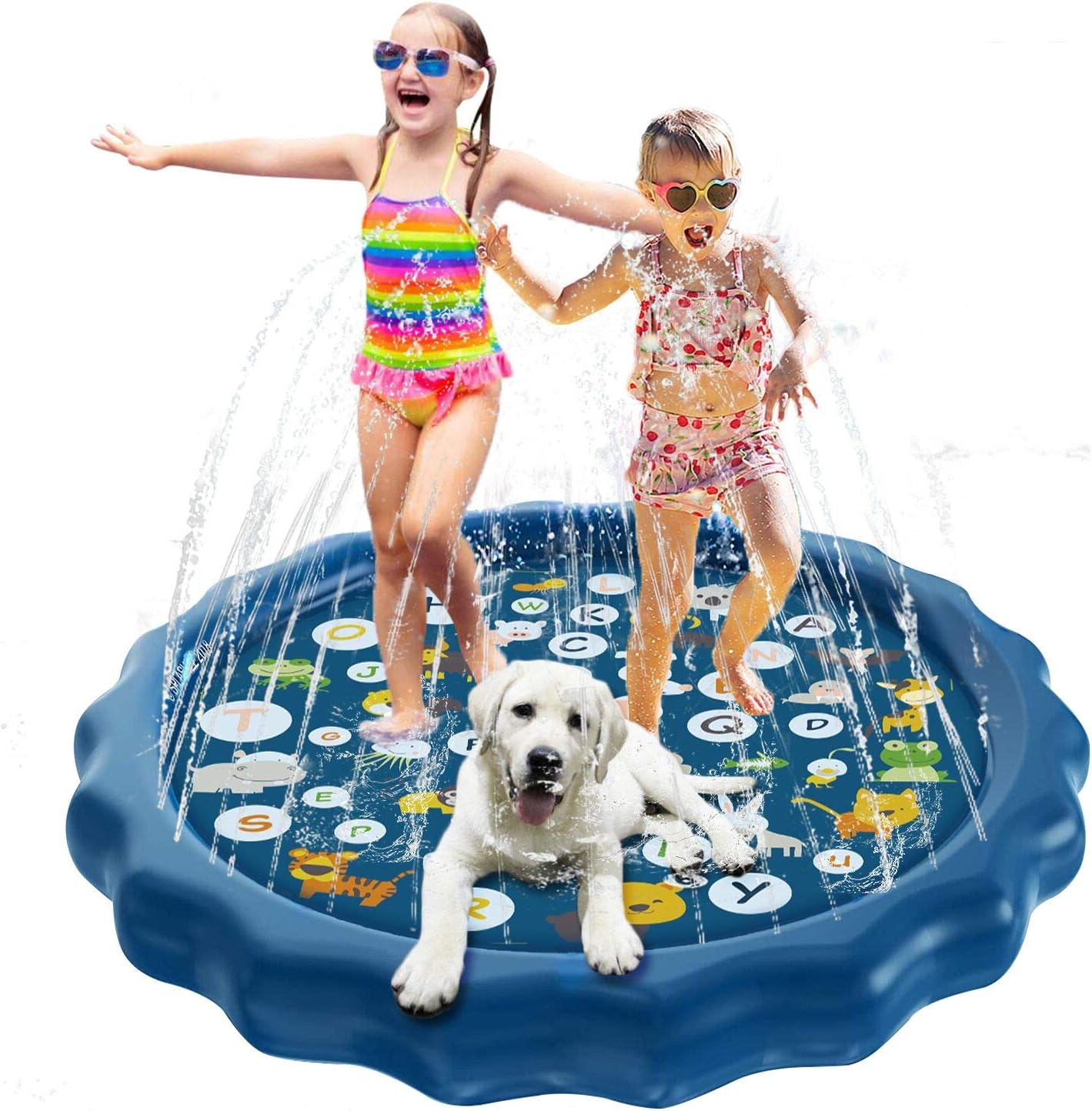 Amazon Yeego 最新 噴水マット 噴水プール 172m 噴水 おもちゃプレイマット 子供プ ル 夏の日 子供用 水遊び 噴水池 親子遊び みずあそび 芝生遊び 暑さ対策 プ ルマット プレゼント プール おもちゃ