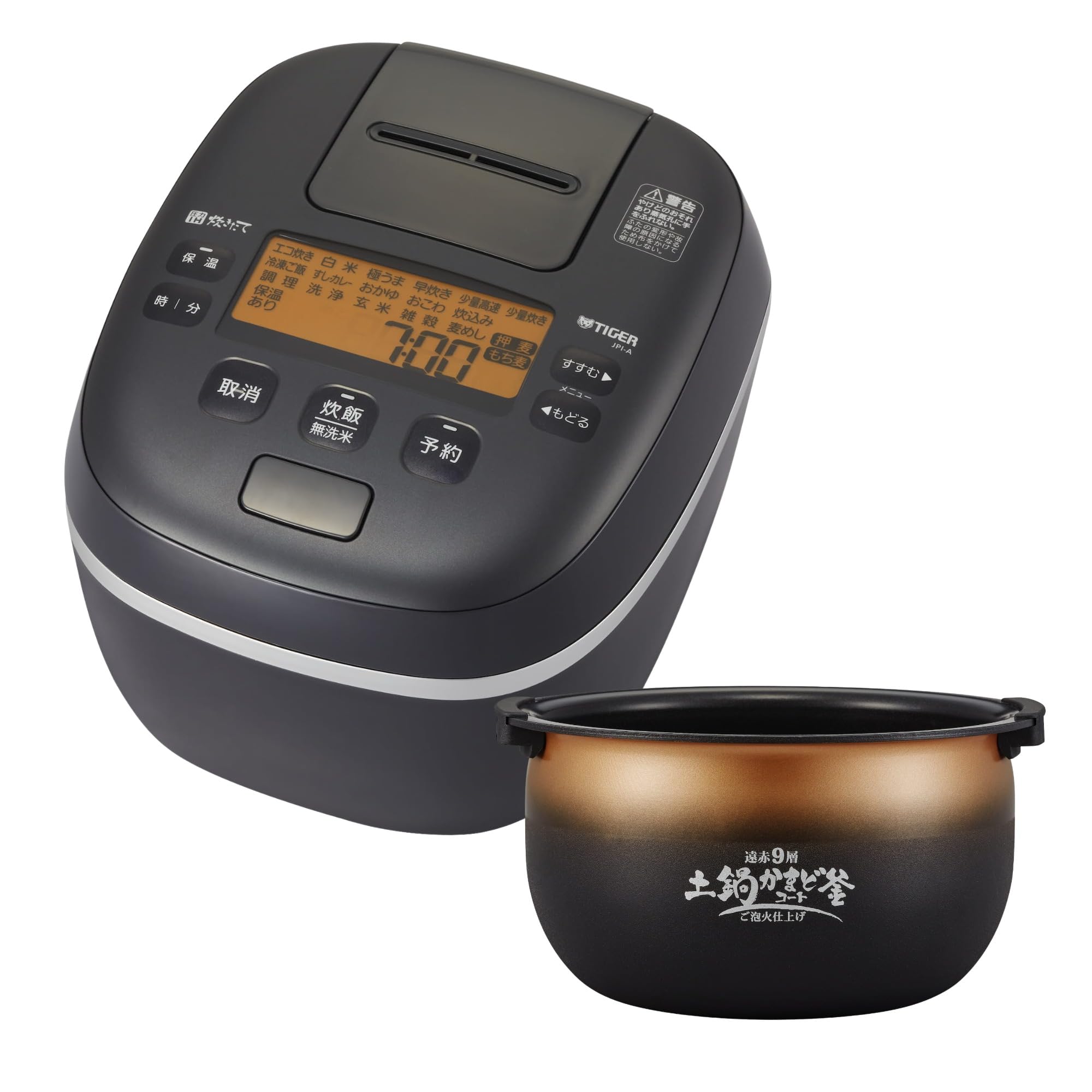 タイガー魔法瓶 JPI-A100KO 圧力IHジャー炊飯器 炊きたて ご泡火炊き 5.5合 オフブラックの商品画像