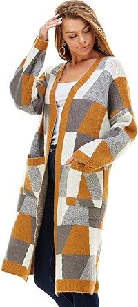 long printed cardigan