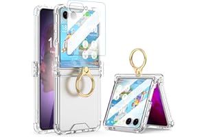 DAKORIE Galaxy Z Flip 7 Case with Screen Protector Hinge Protection Clear for Samsung Flip 7 Case with Kickstand Protective Cover for Samsung Galaxy Z Flip 7 5G (2025) - Clear