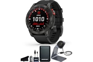 CERTIFIED BRANDS Garmin Fenix 7 Solar Edition, Rugged GPS Adventure Touchscreen Smartwatch, Slate Gray with Black Band | Heart Rate Monitor, Up to 18 Day Battery Life and Signature Series Charging Stand Bundle