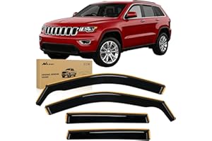 Nilight in Channel Rain Guards for Jeep Grand Cherokee 2011 2012 2013 2014 2015 2016 2017 2018 2019 2020 Vent Window Visors-4pcs
