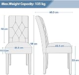 Yaheetech Dining Chairs Set of 2 Modern Faux Leather Brown with Rubberwood Legs view 3