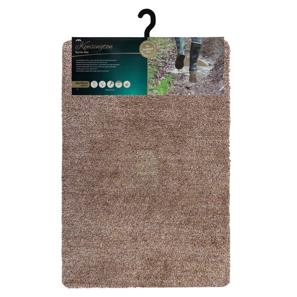 JVL Kensington Barrier Door Mat, Brown, 60 x 90 cm, Large 01-513