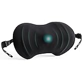 BYMECOST Lumbar Support Pillow, Ergonomic Back Cushion for Office Chair, Memory Foam Car Lumbar Pillow Lower Back Pain Relief with Adjustable Straps, Back Support Pillow for Car, Office, Home,A-Black