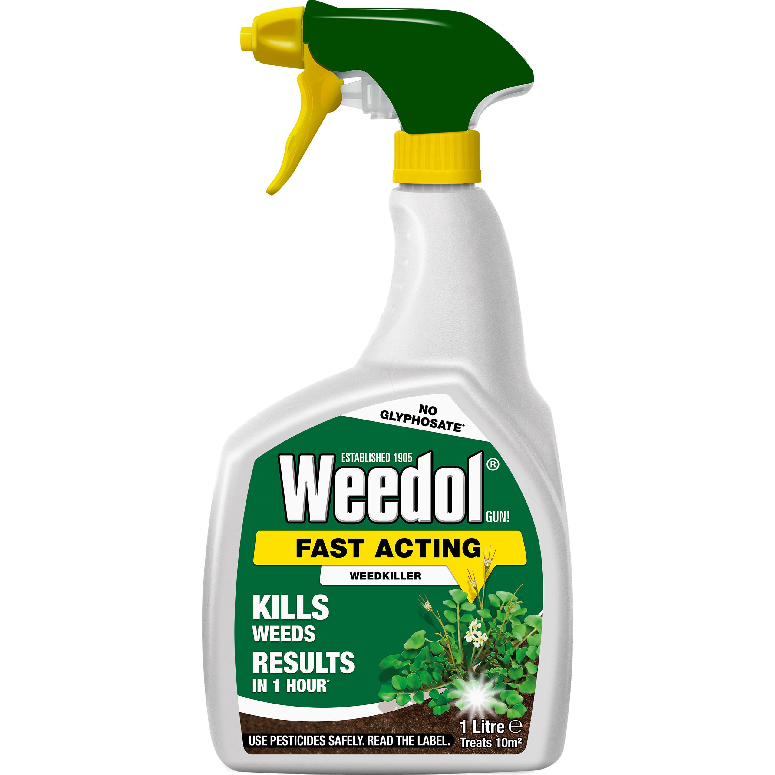 Weedol 015001 Fast Acting Weedkiller, 1 Litre Spray Gun, Multicolored