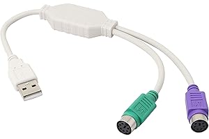 PS/2 to USB Cable LEIHONG USB to PS/2 Plug Active USB to Dual PS/2 Adapter Keyboard Mouse Converter Adapter for The Keyboard 