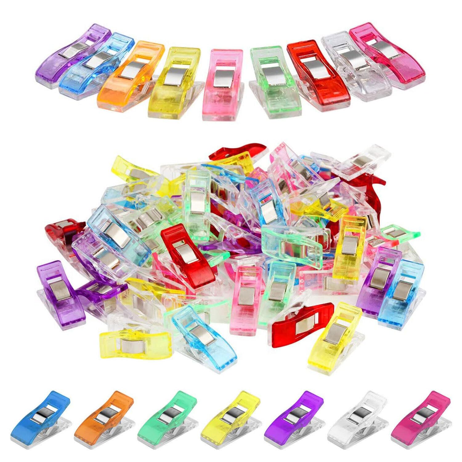 100 Pcs Sewing Clips, Clips for Sewing Wonder Clips Quilting Crafting Clips Fabric Clips Patchwork Clips Butterfly Head Pins Sewing Accessories for Sewing Crafting