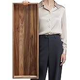 MAONAME Extra Large Acacia Wood Serving Board with Handles, 36 x 12 inches Wooden Ottoman Tray, Rectangular Charcuterie Platt