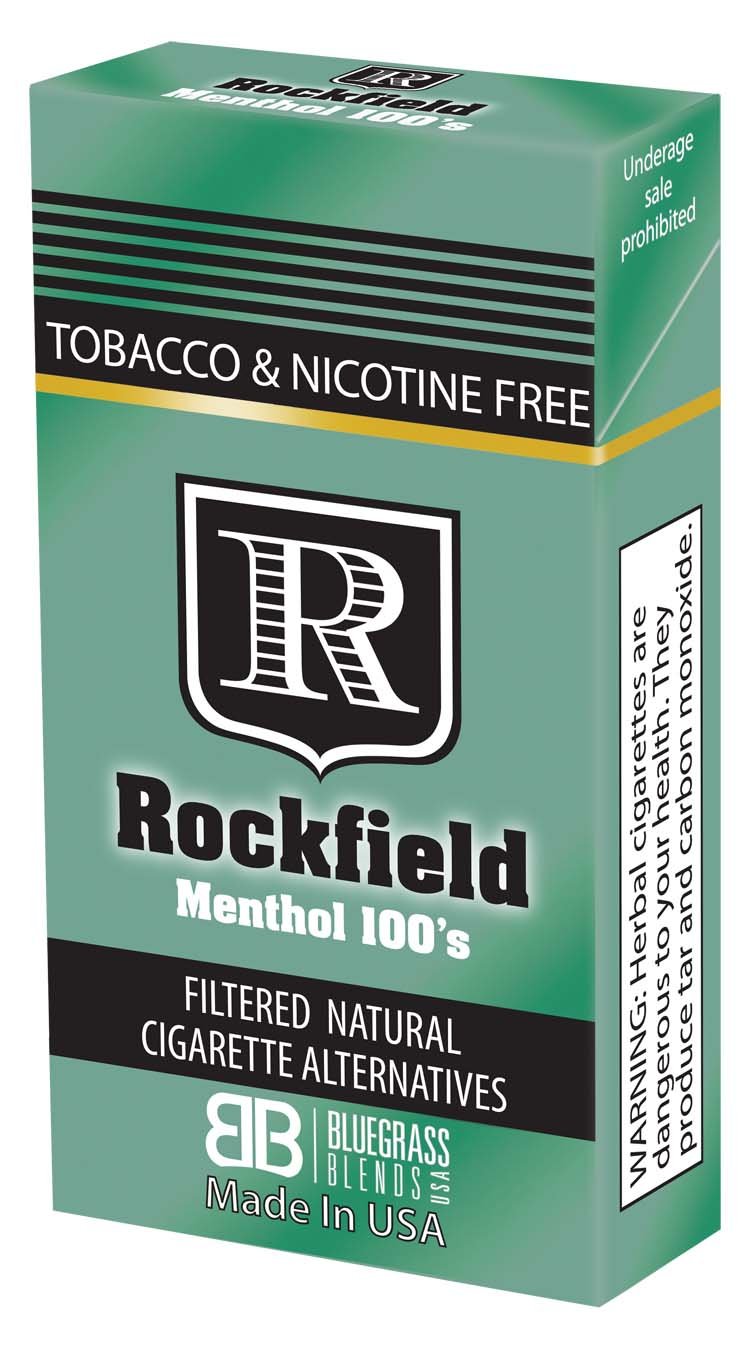 Tobacco Free Cigarette Alternatives ROCKFIELD "Menthol 100's" Tobacco Free Nicotine Free