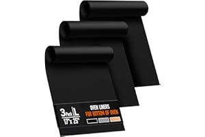 3 Pack Oven Liners for Bottom of Oven, 17x25 Large Heavy Duty Non-Stick Reusable Oven Mat for Electric, Gas, Toaster & Convec