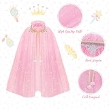 ACWOO Princess Cape for Girls Colorful Crown Set Dress Up Costume view 2