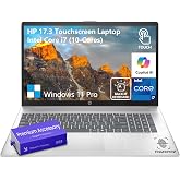 HP 17 Inch Laptop Touchscreen Computer, 17.3 HD+ Touch Screen Business Laptop PC, Intel 10-Core i7 Laptop Windows 11 Pro, 32GB RAM 1TB SSD, Backlit 10-Key Number Pad, Fingerprint, Wi-Fi 6