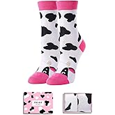 Zmart Cow Gifts Ideas for Girls - Cute Cow Print Socks Unicorn Gifts Unicorn Plant Socks
